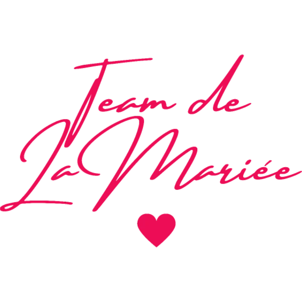 Design Team de la mariée — calligraphie rose et cœur