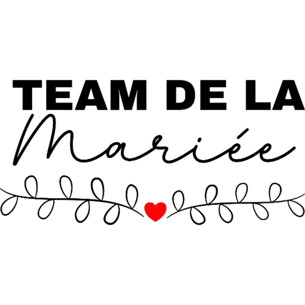 Design Team de la mariée — frise et petit cœur rouge