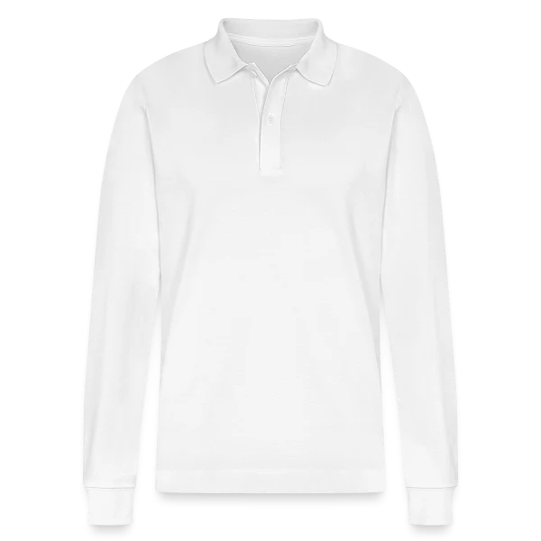 La même moule pour toute la vie — moule souriante sur Polo à manches longues bio PREPSTER Stanley/Stella Unisexe, blanc