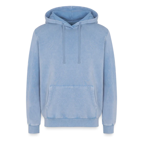 Team de la mariée — flamants roses et fleurs tropicales sur Sweat à capuche unisexe Premium acid-wash en coton, bleu délavé acide