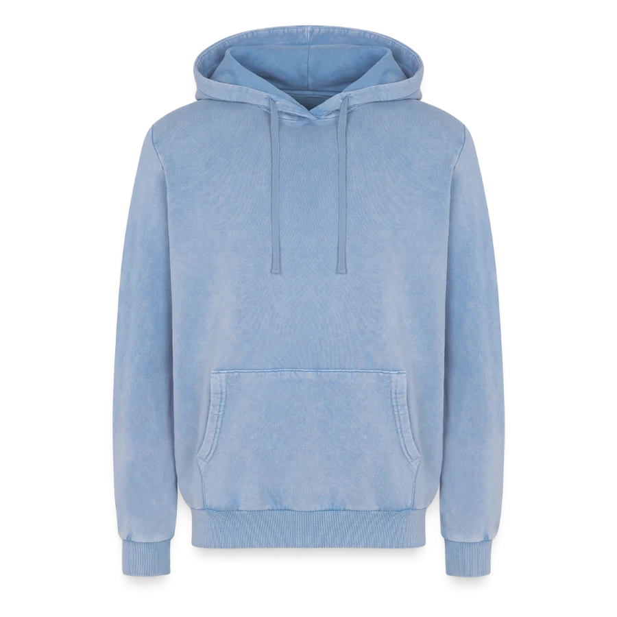 Sweat à capuche unisexe Premium acid-wash en coton — support sans motif