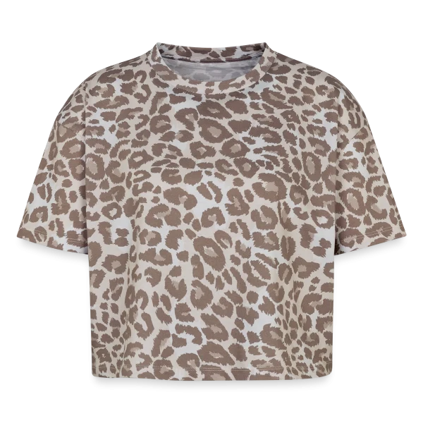 Team de la mariée — cocktail sur T-shirt boxy femme léopard premium, Leopard print