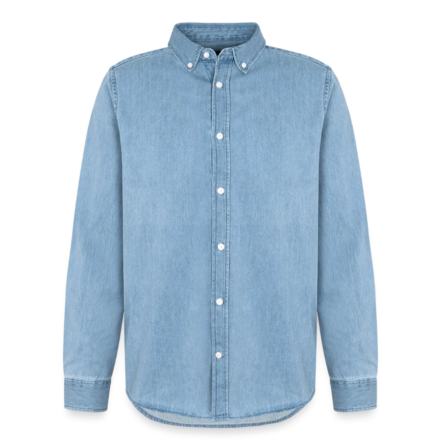 Chemise en denim homme bio Stanley/Stella — support sans motif