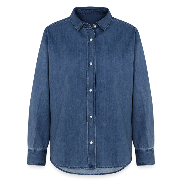 Dernière nuit de liberté, c’est mon EVG sur Chemise en denim femme bio Stanley/Stella, bleu moyen délavé