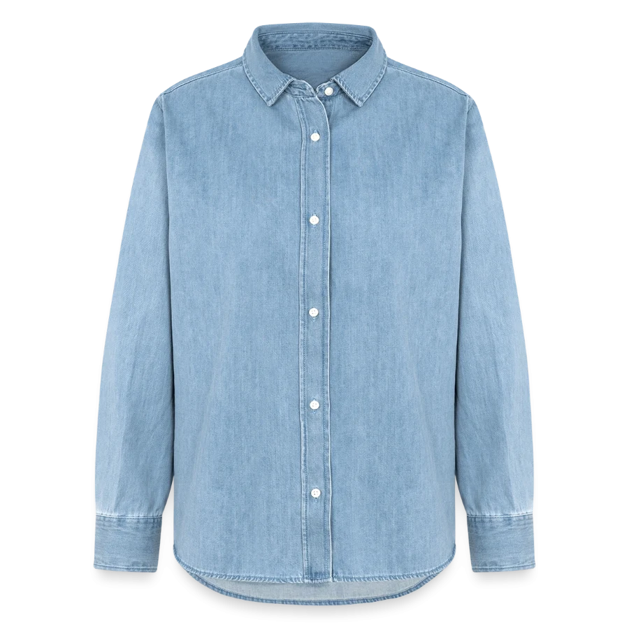 Chemise en denim femme bio Stanley/Stella — support sans motif