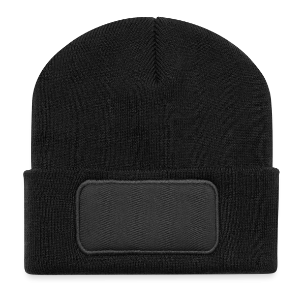 Babe — lettres pastel rétro sur Beanie recyclé à patch, noir