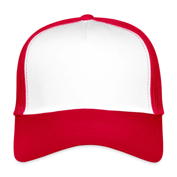 Trois copains en haut-de-forme et une chope sur Casquette trucker enfant, blanc/rouge