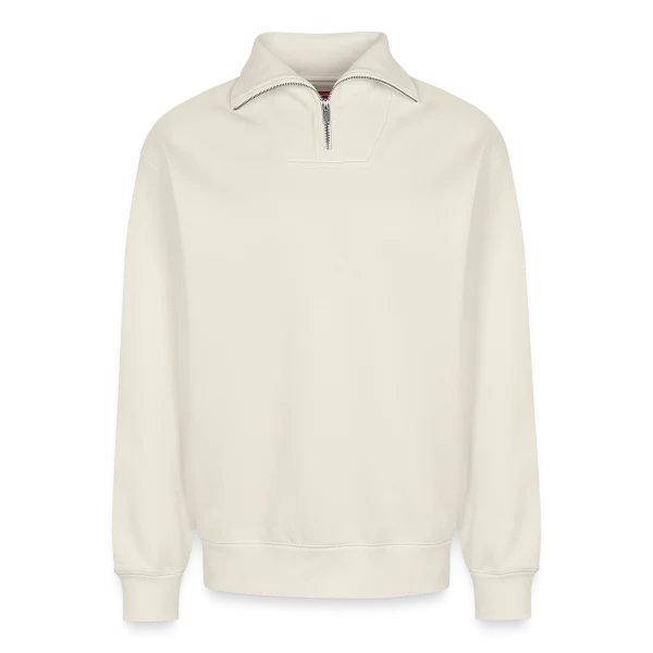 C’est mon EVG et je vais prendre cher — éclaboussures sur Sweat unisexe décontracté en coton biologique à demi-zip – de SPREAD, blanc cassé
