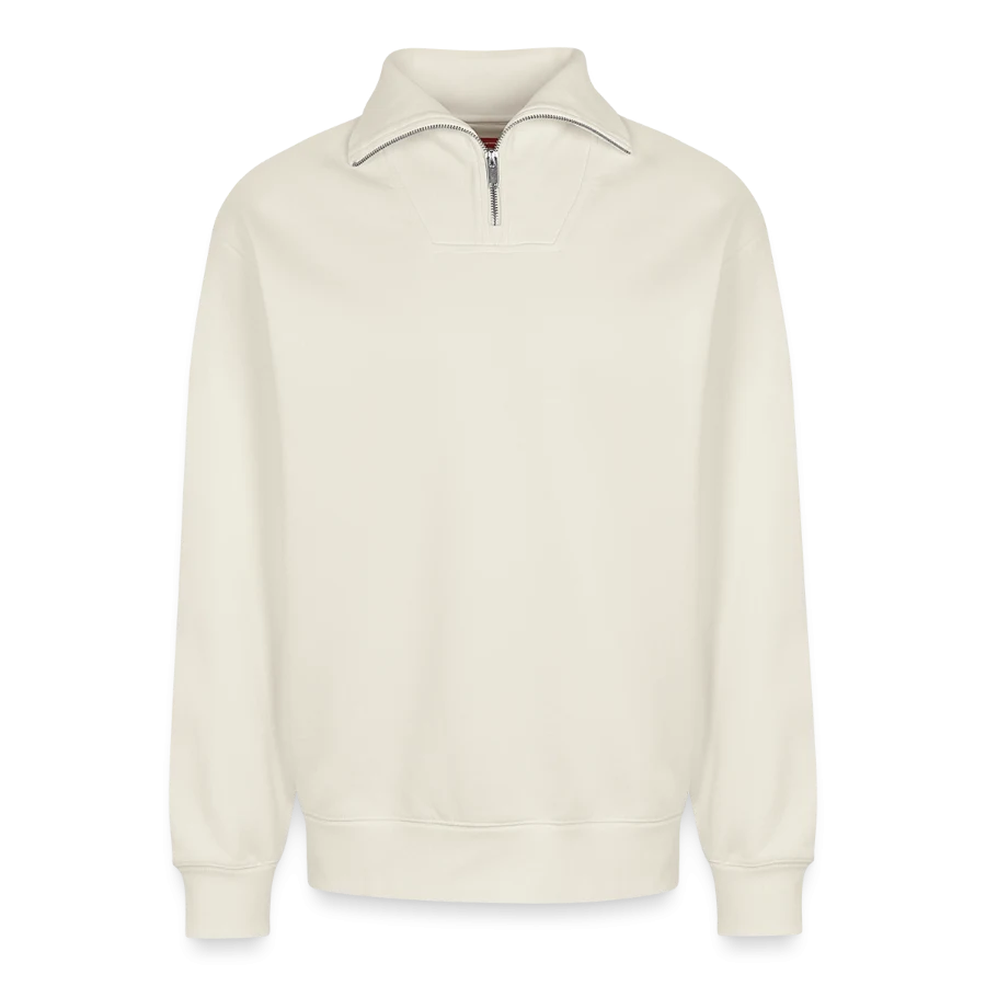Sweat unisexe décontracté en coton biologique à demi-zip – de SPREAD — support sans motif